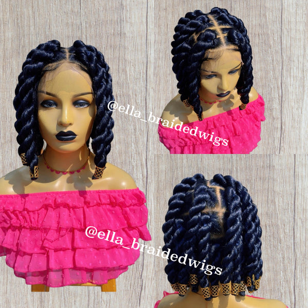 Braided Wig For Black Women Full Lace Jumbo Twists Wig Senegalese Twists